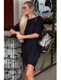 Black oversize dress with a neckline on the back 3380 - Online store - Boutique